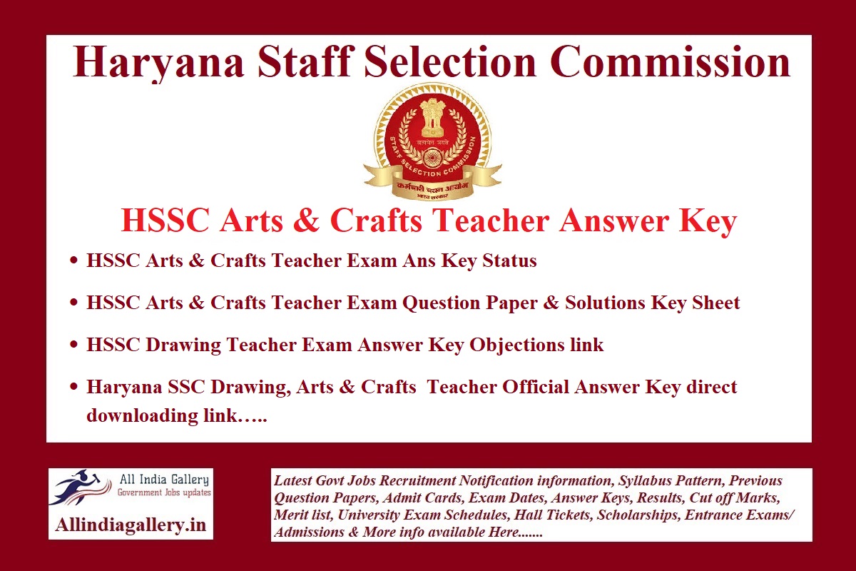 HSSC Arts & Crafts Teacher Answer Key