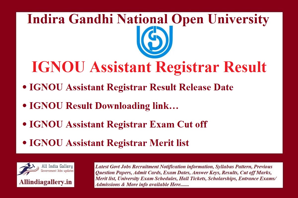 IGNOU Assistant Registrar Result
