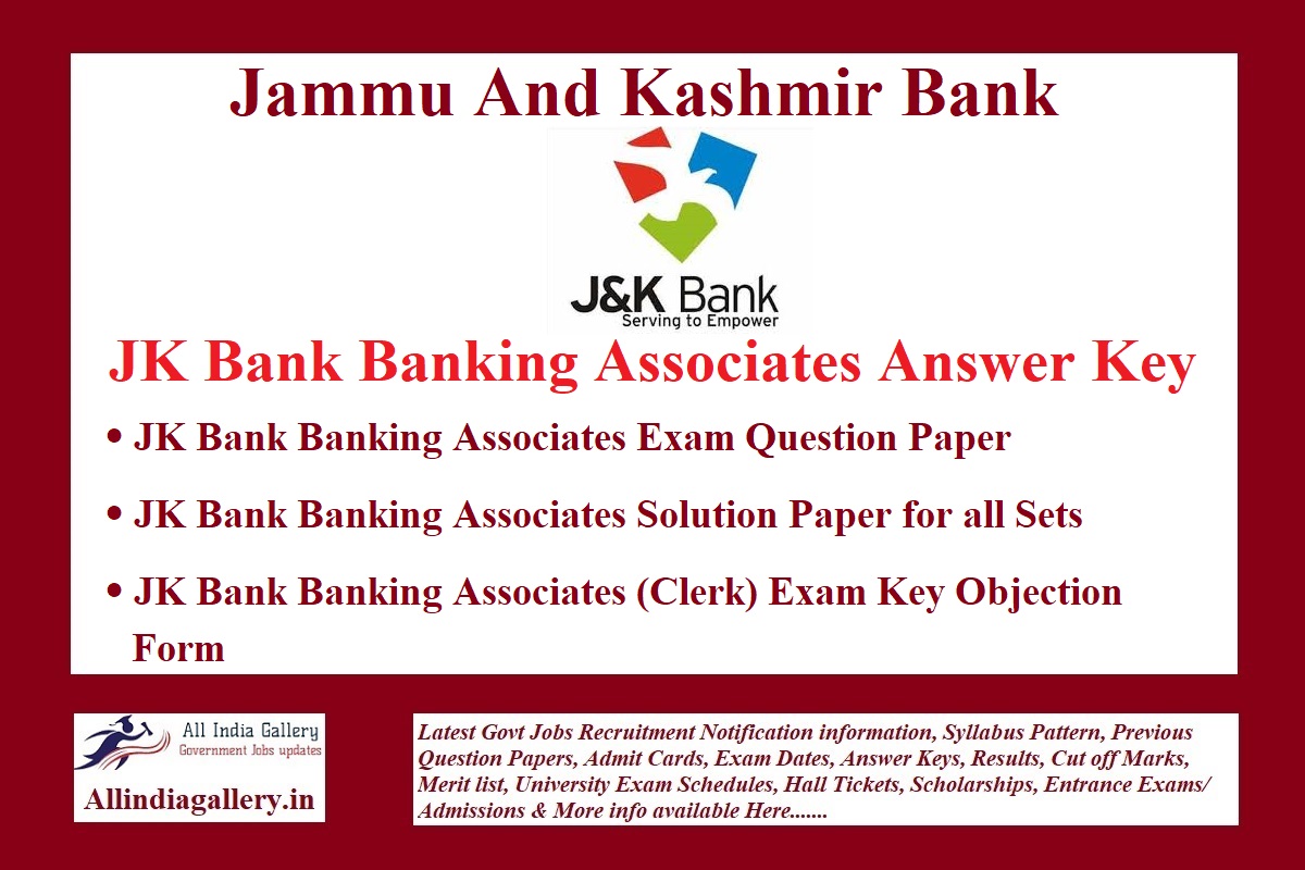 JK Bank Banking Associates Answer Key