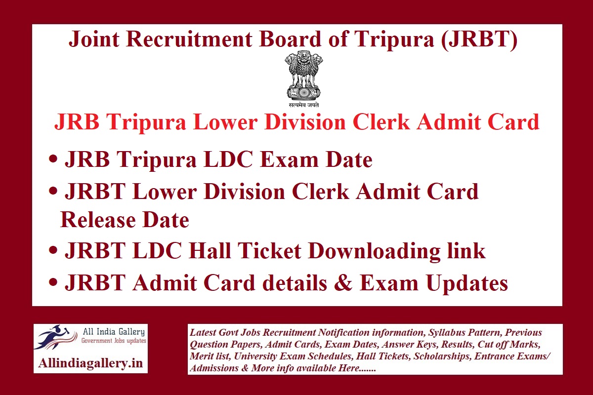 JRBT LDC Admit Card
