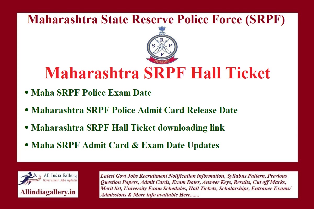 Maharashtra SRPF Hall Ticket
