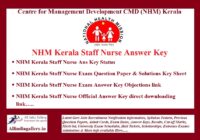 NHM Kerala Staff Nurse Answer Key