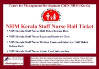 NHM Kerala Staff Nurse Interview Hall Ticket