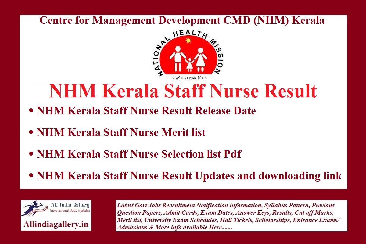 NHM Kerala Staff Nurse Result