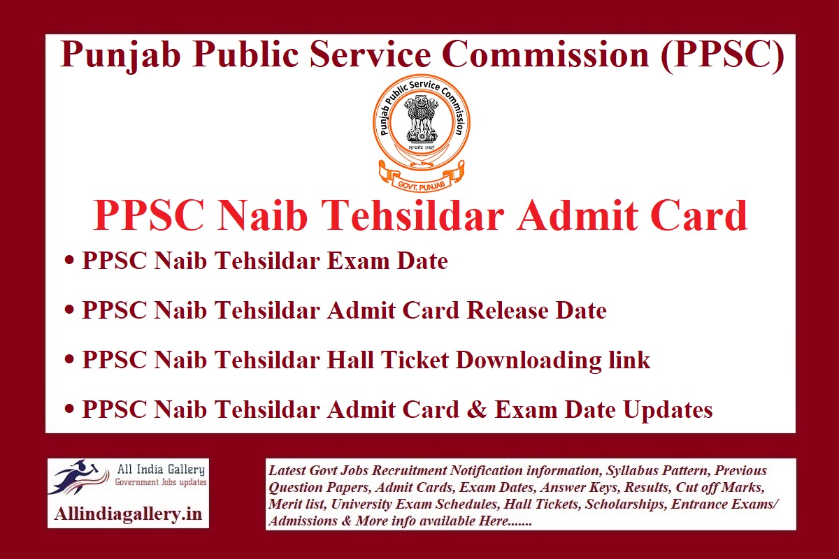 PPSC Naib Tehsildar Admit Card