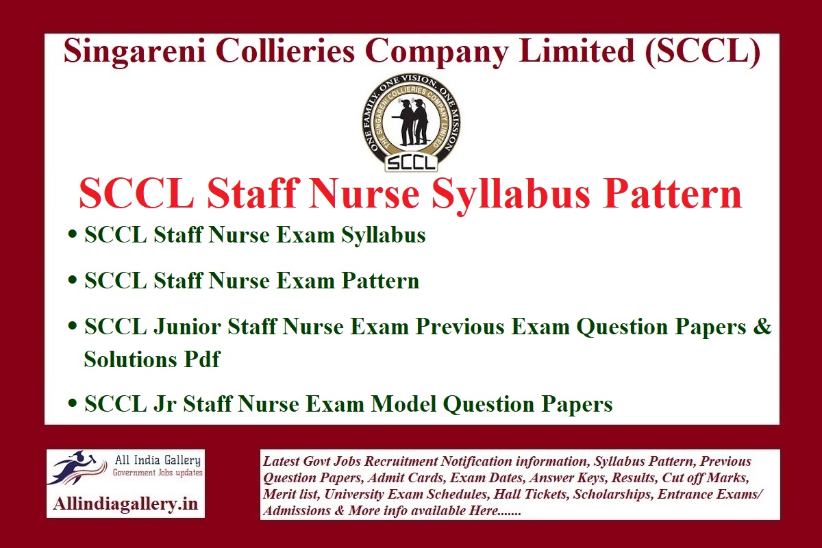 SCCL Staff Nurse Syllabus Pattern
