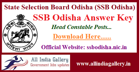 SSB Odisha Head Constable Answer Key