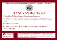 TANUVAS Hall Ticket