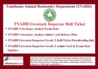 TNAHD Veterinary Analyst Hall Ticket