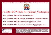 TS MJPTBCWREIS Recruitment Notification