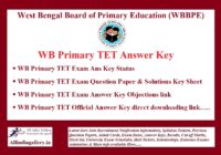 WB Primary TET Answer Key