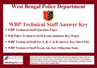WBP Technical Staff Answer Key