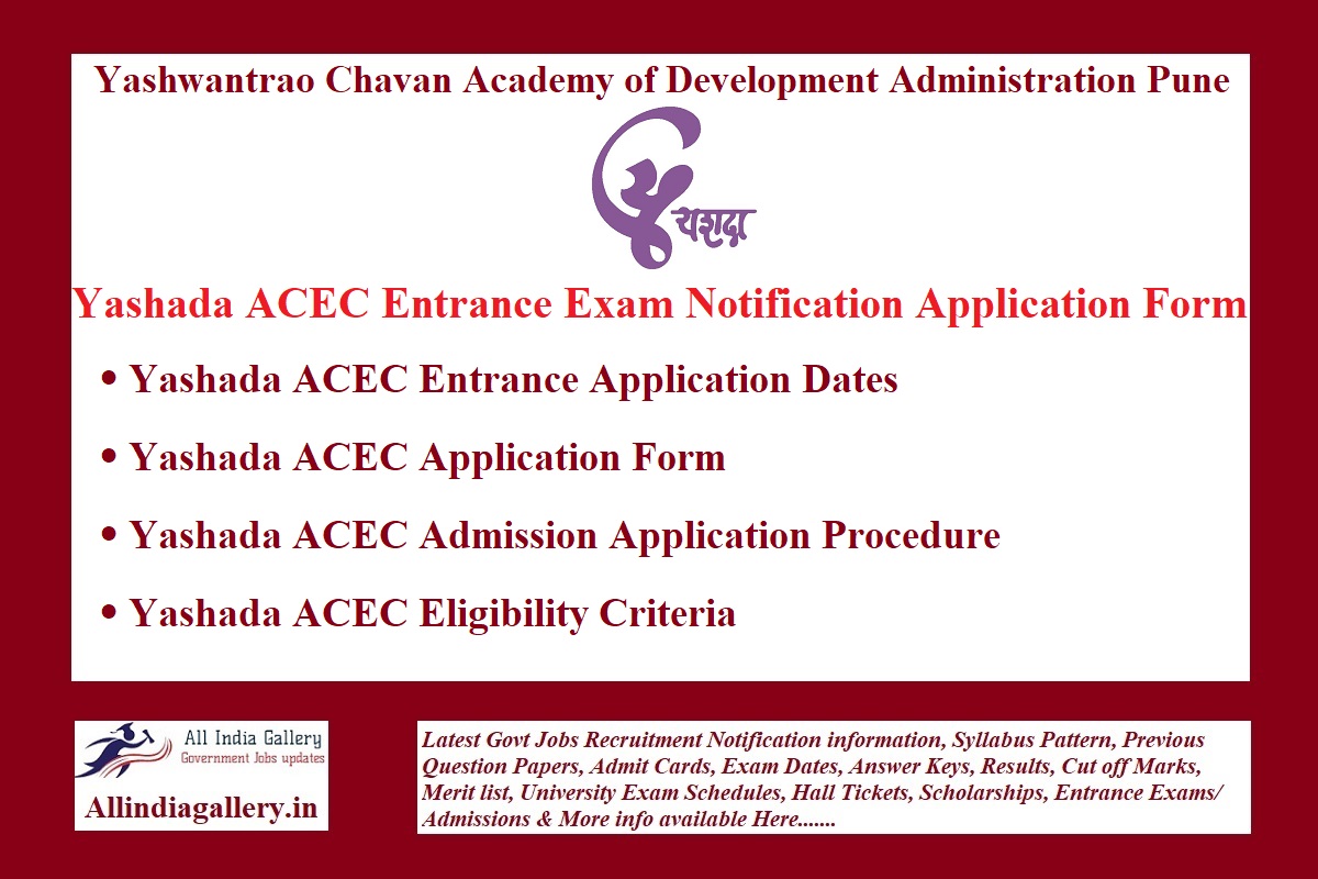 Yashada ACEC Exam Notification Application Form