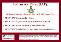 AFCAT Answer Key