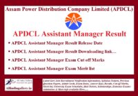 APDCL Assistant Manager Result