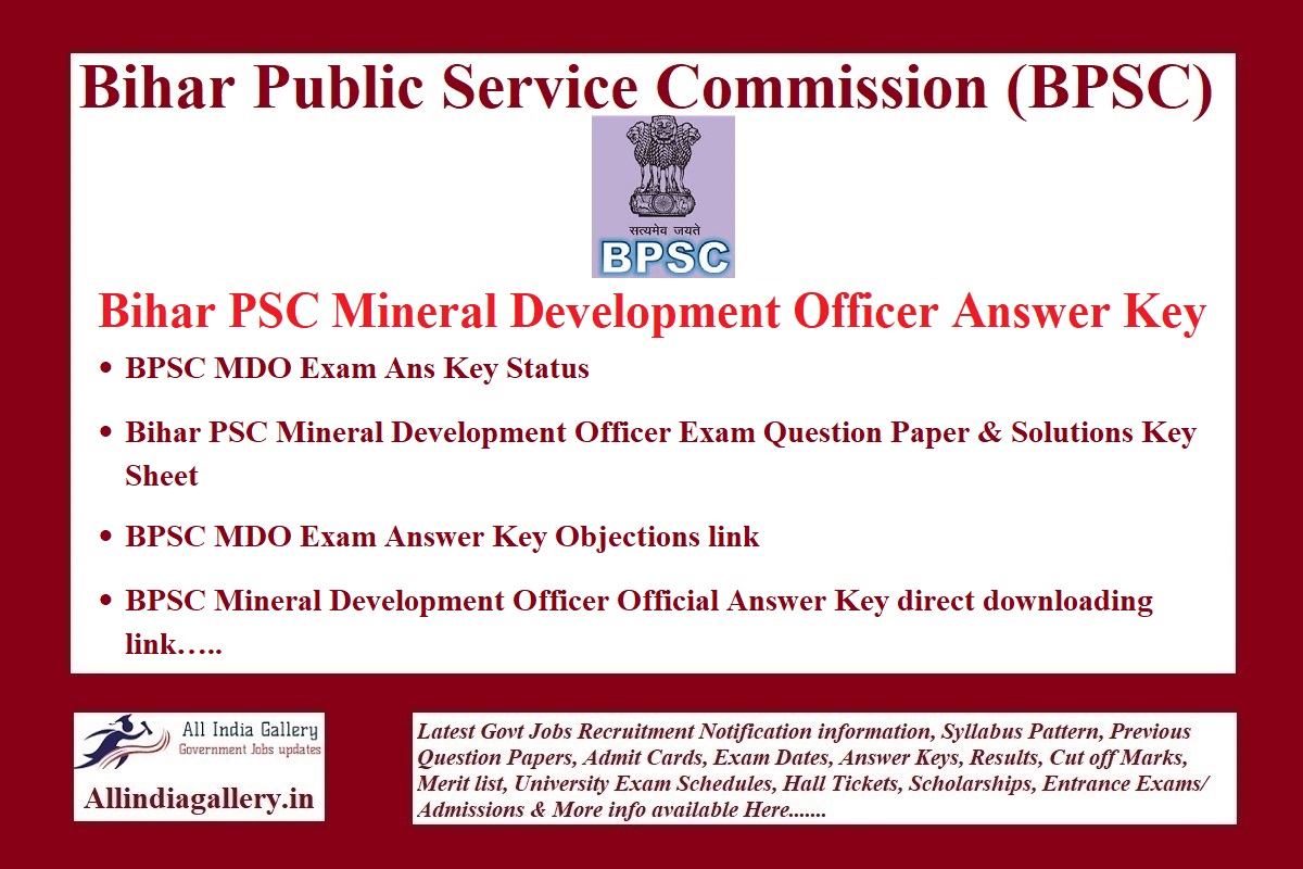 BPSC MDO Answer Key