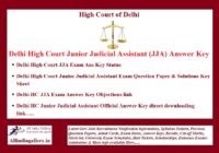 Delhi High Court JJA Answer Key