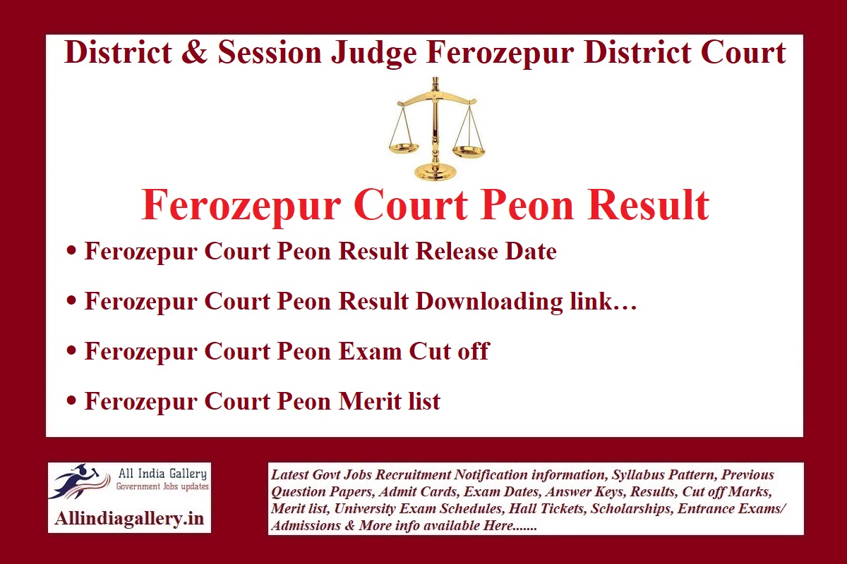 Ferozepur Court Peon Result