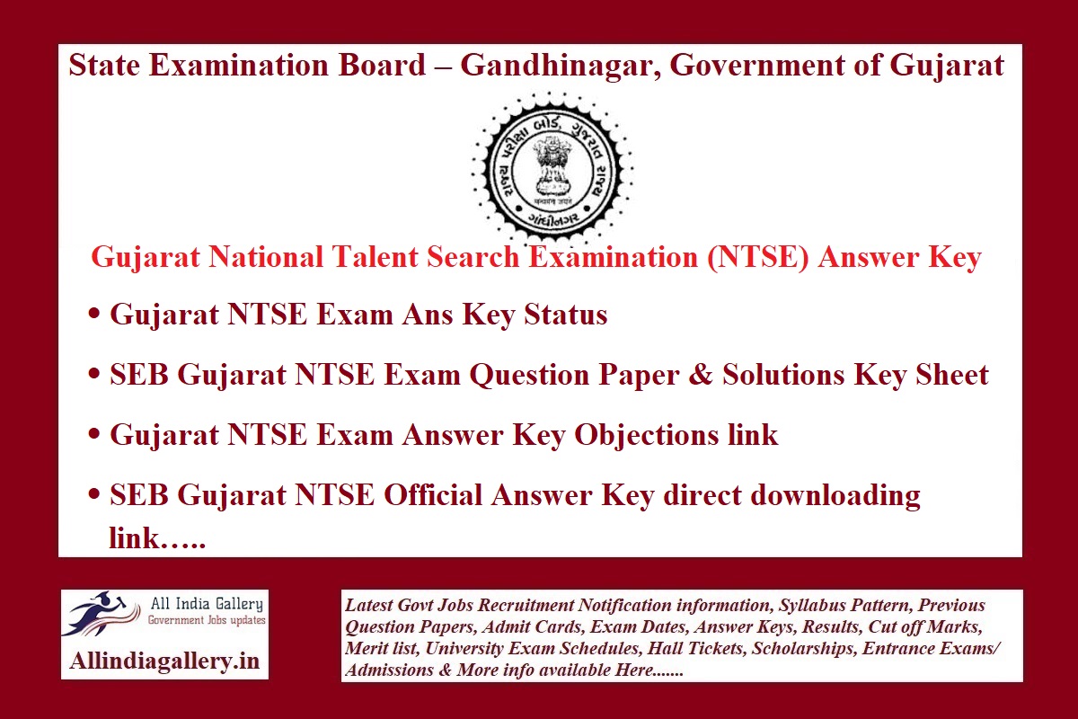 Gujarat NTSE Answer Key