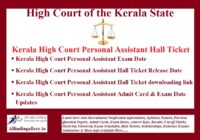 Kerala High Court Personal Assistant Hall Ticket