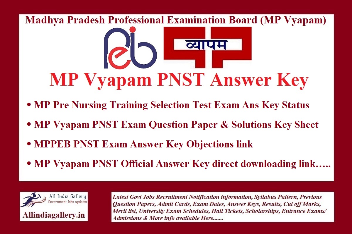 MP Vyapam PNST Answer Key