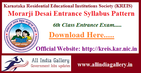 Morarji Desai Entrance Syllabus Pattern