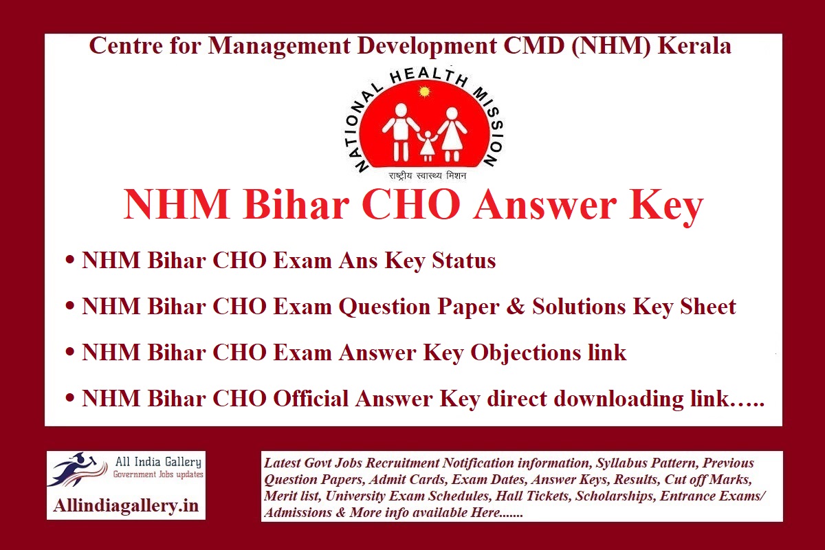 NHM Bihar CHO Answer Key