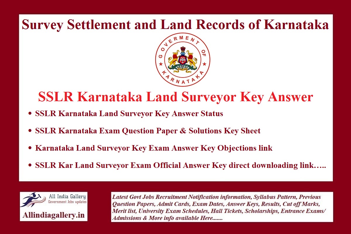 SSLR Karnataka Land Surveyor Key Answer