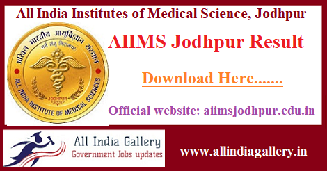AIIMS Jodhpur Result