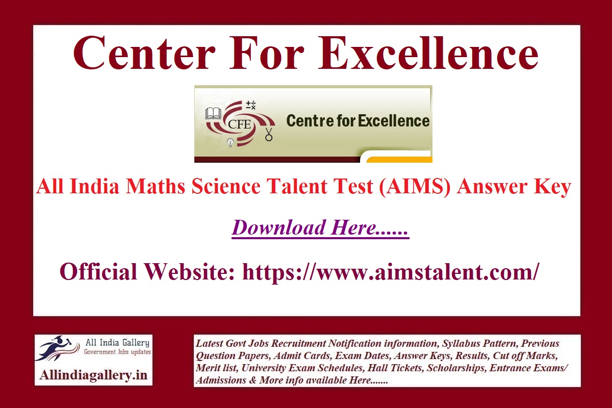 AIMS Talent Exam Answer Key
