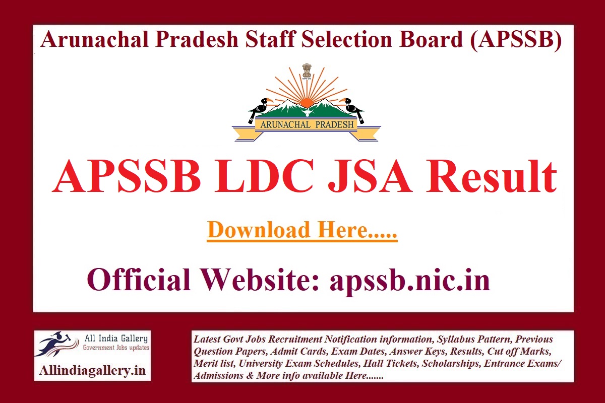 APSSB LDC JSA Result