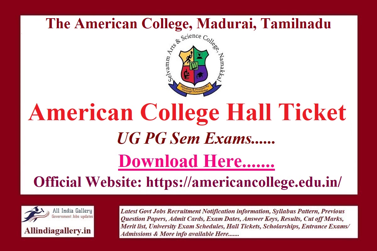 American College Hall Ticket