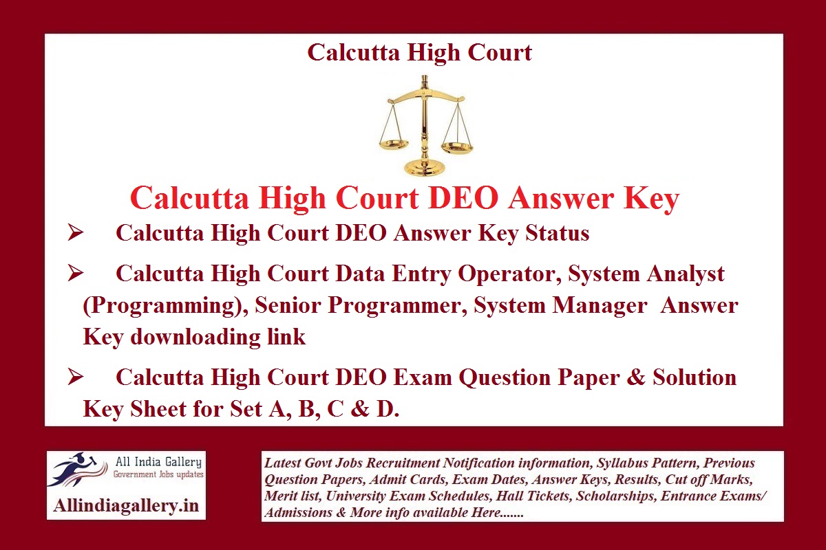 Calcutta High Court DEO Answer Key
