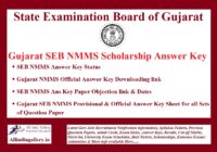 Gujarat SEB NMMS Answer Key
