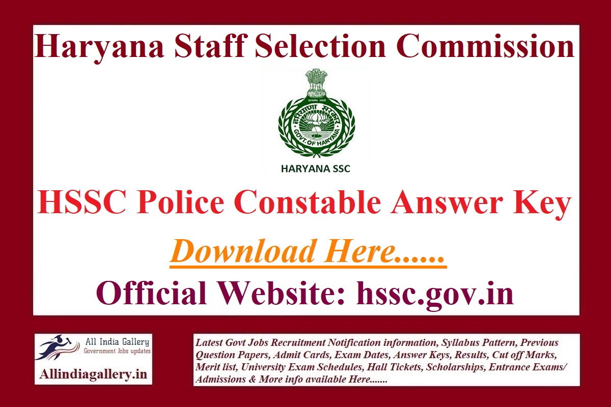 HSSC Police Constable Answer Key