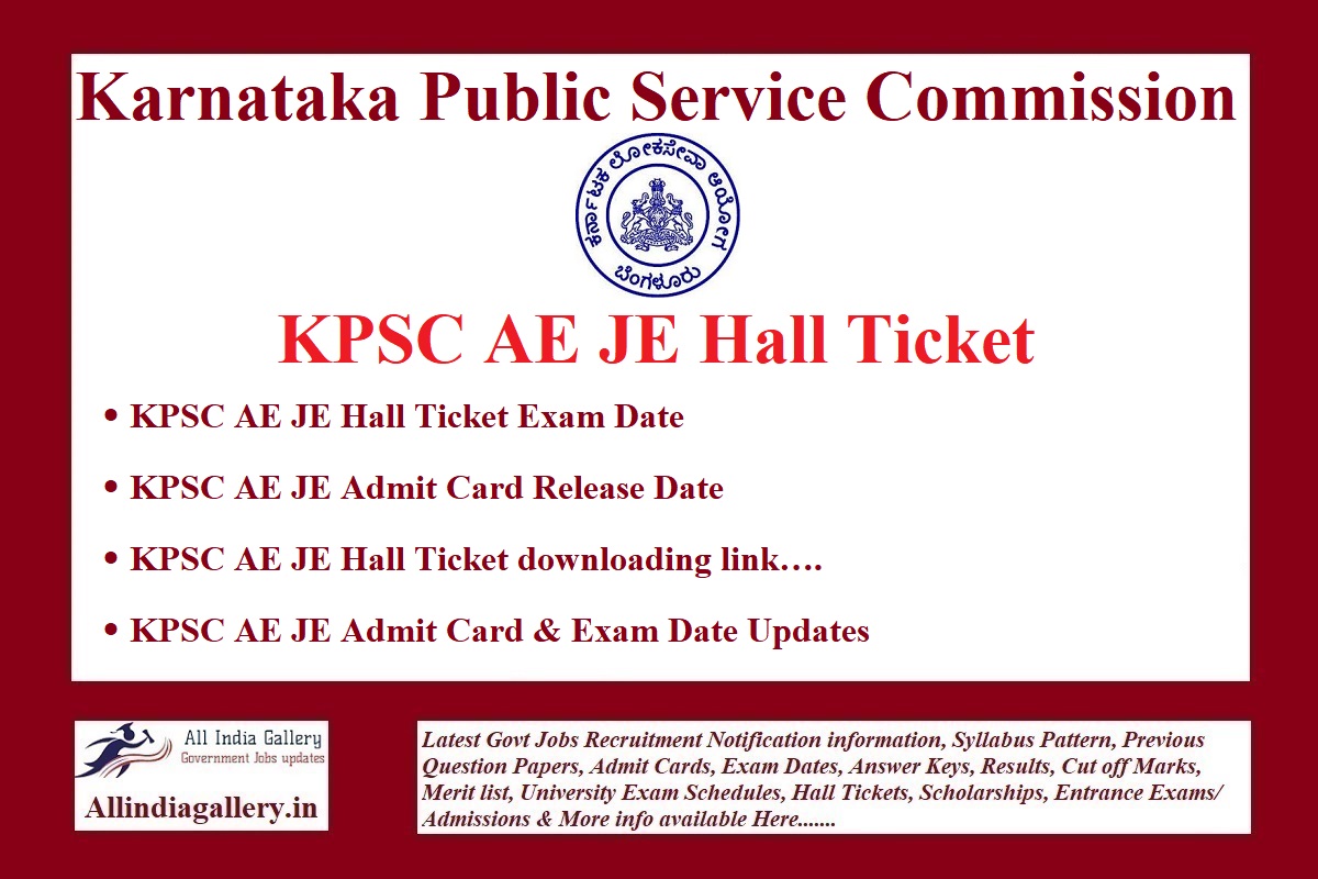 KPSC AE JE Hall Ticket