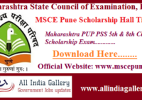 MSCE Pune Scholarship Hall Ticket