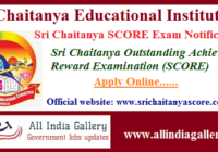 Sri Chaitanya SCORE Exam Notification Application Registration form