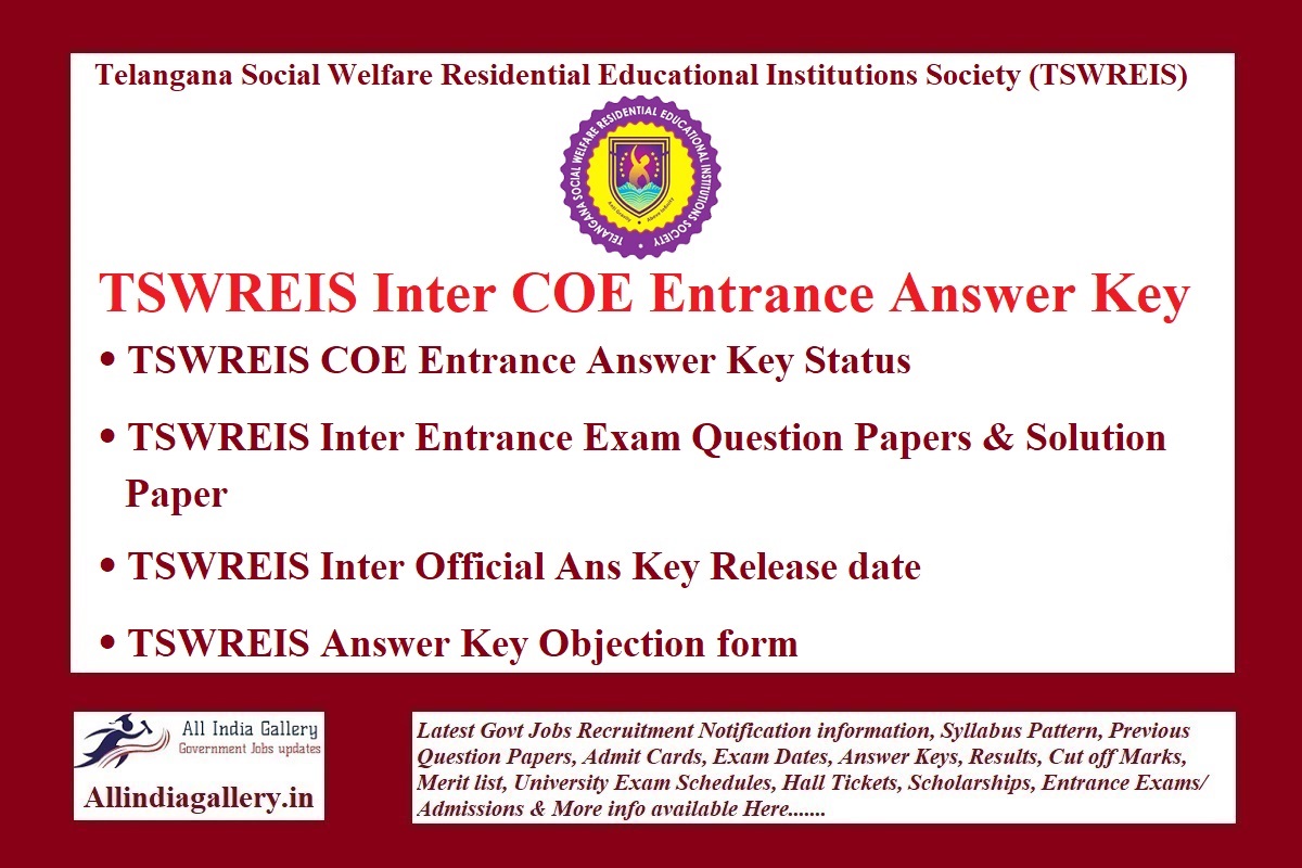 TSWREIS COE Entrance Answer Key