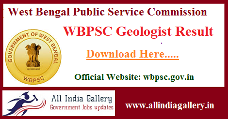WBPSC Geologist Result