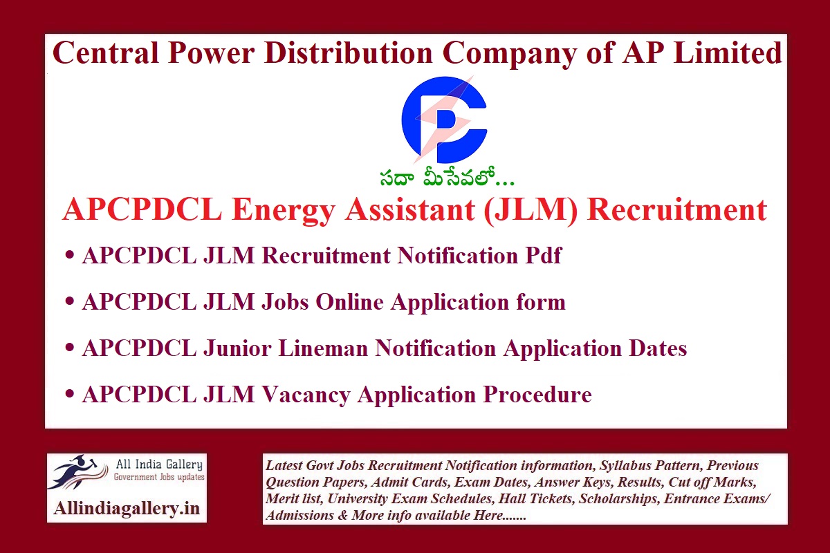 APCPDCL JLM Recruitment Notification
