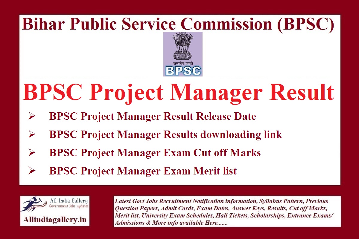 BPSC Project Manager Result