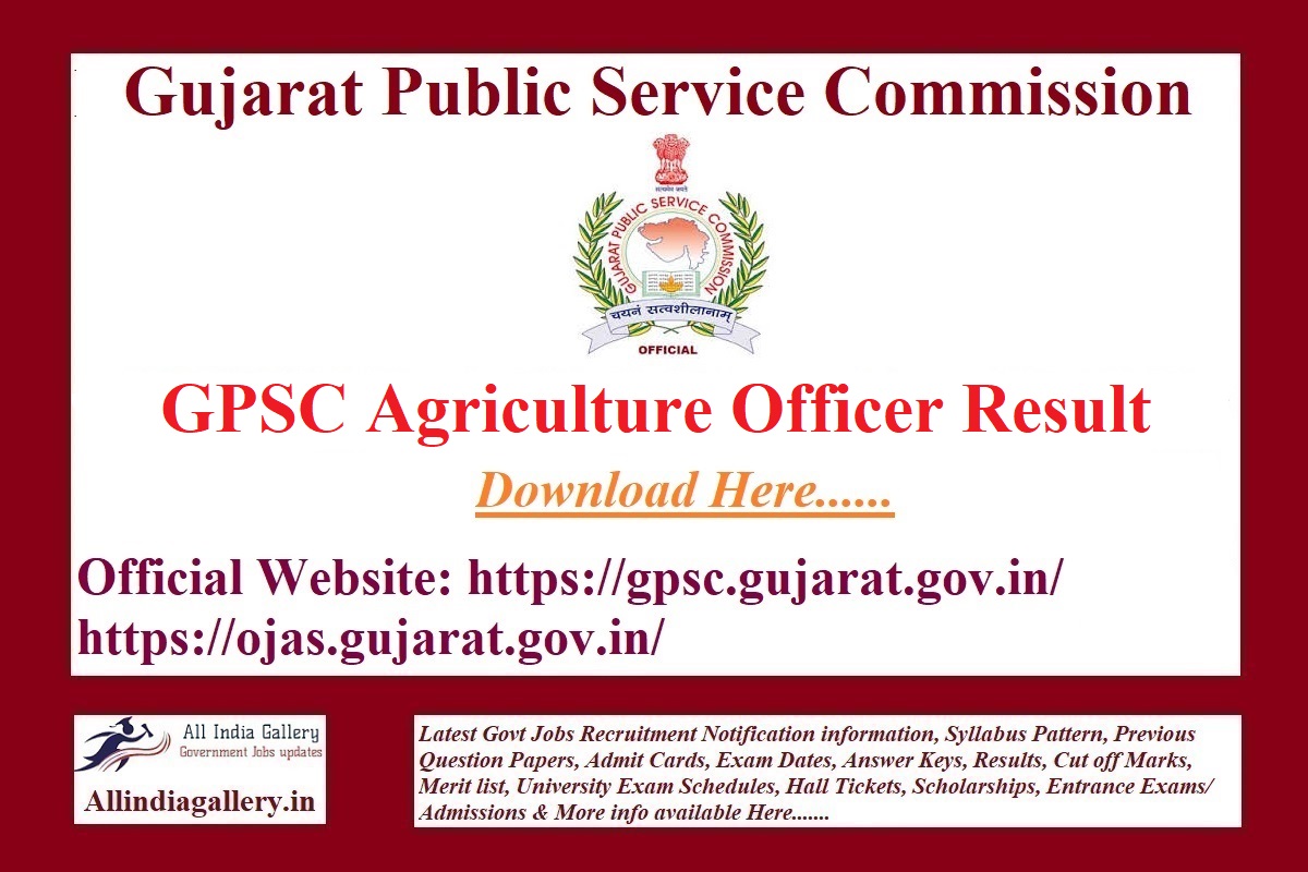 GPSC Agriculture Officer Result