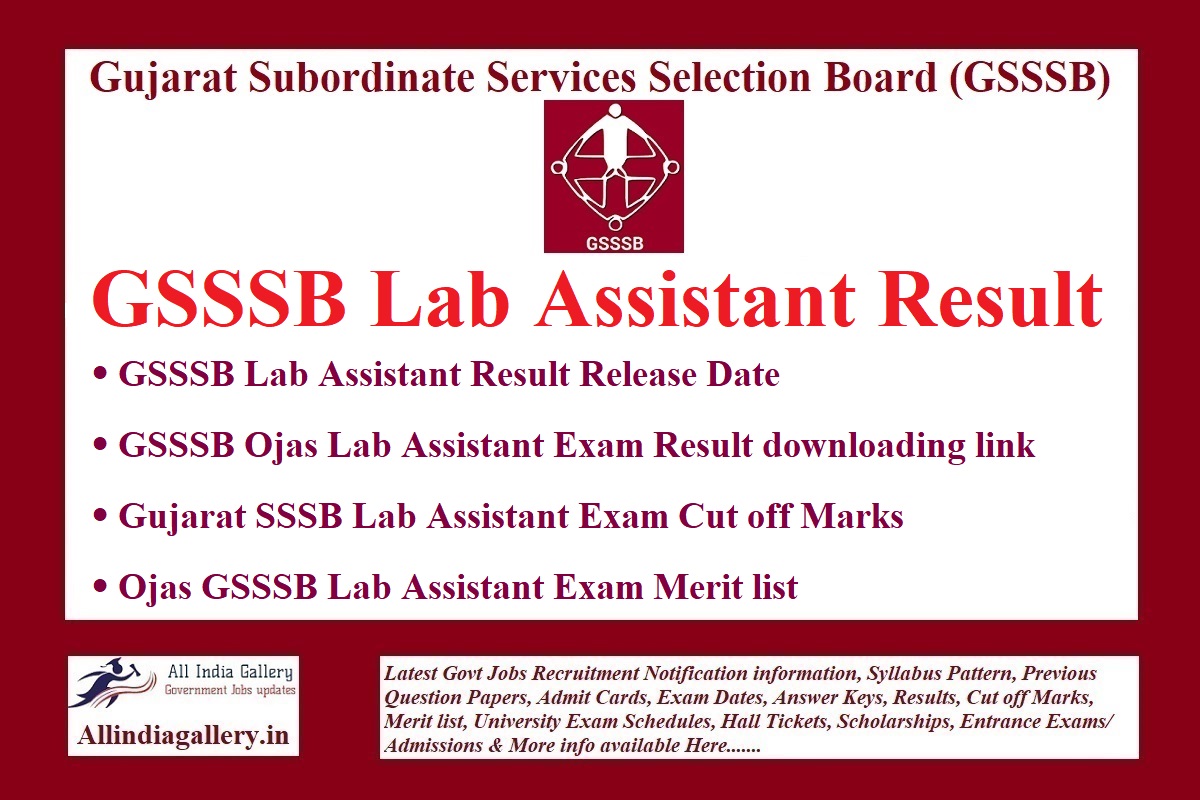 GSSSB Lab Assistant Result