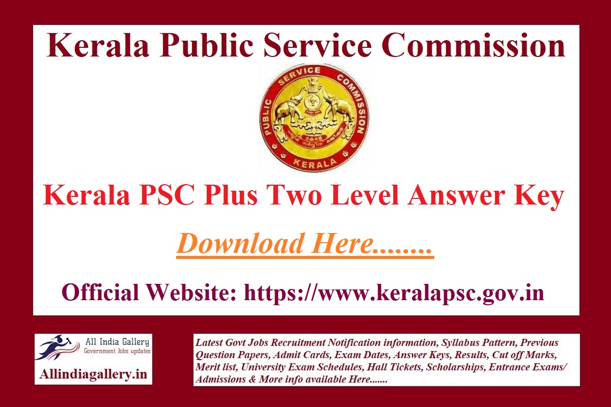 Kerala PSC Plus Two Level Answer Key