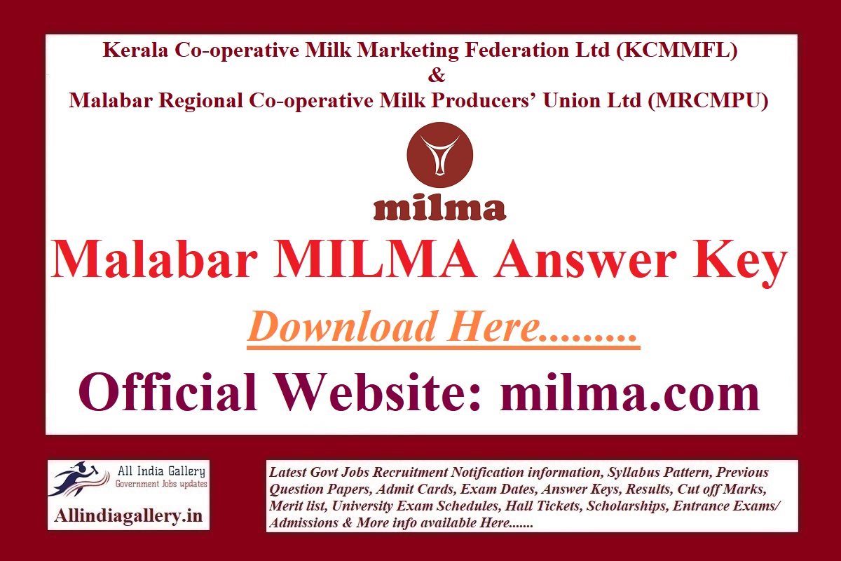 Malabar MILMA Answer Key