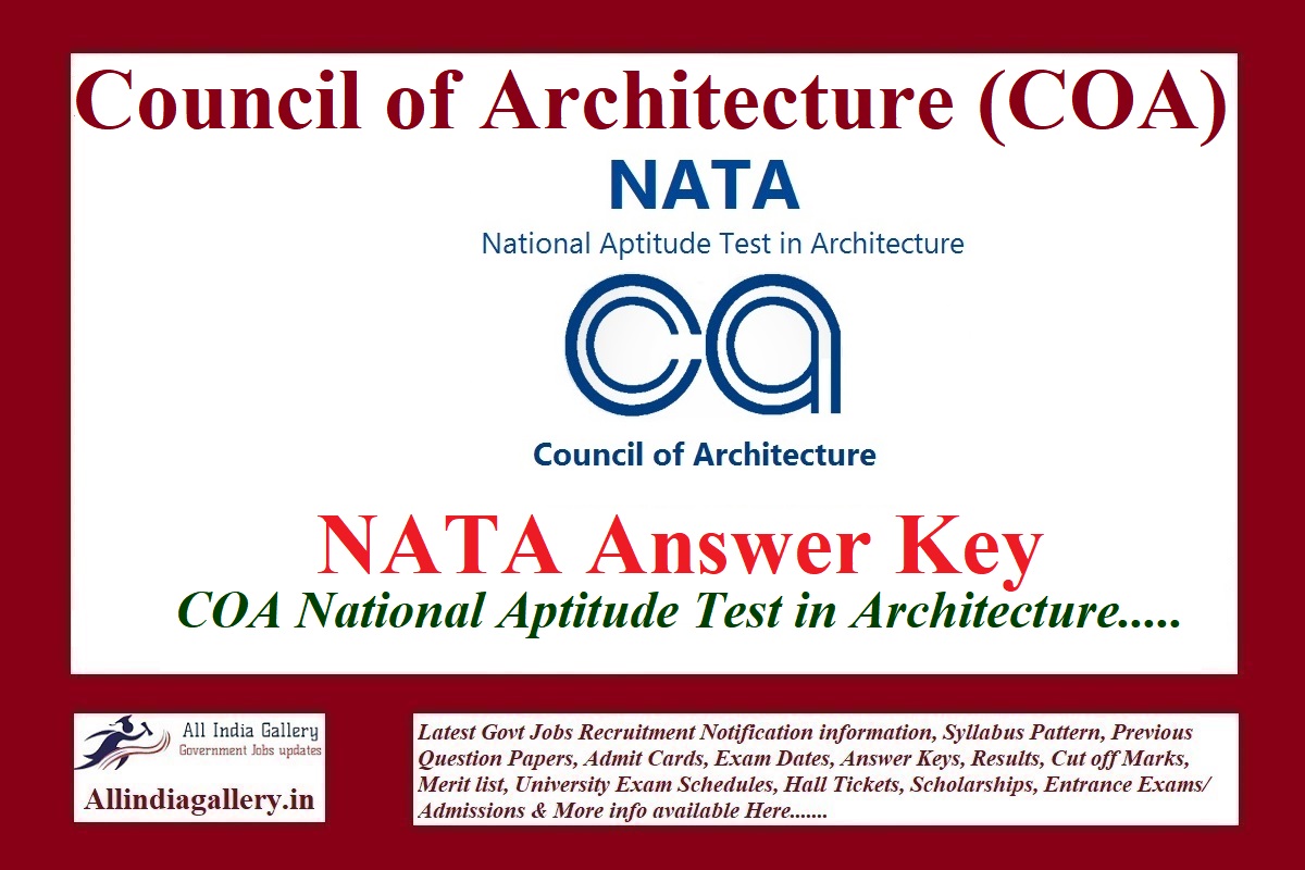 NATA Answer Key 2021 COA National Aptitude Test In Architecture 10th April Exam Key Paper