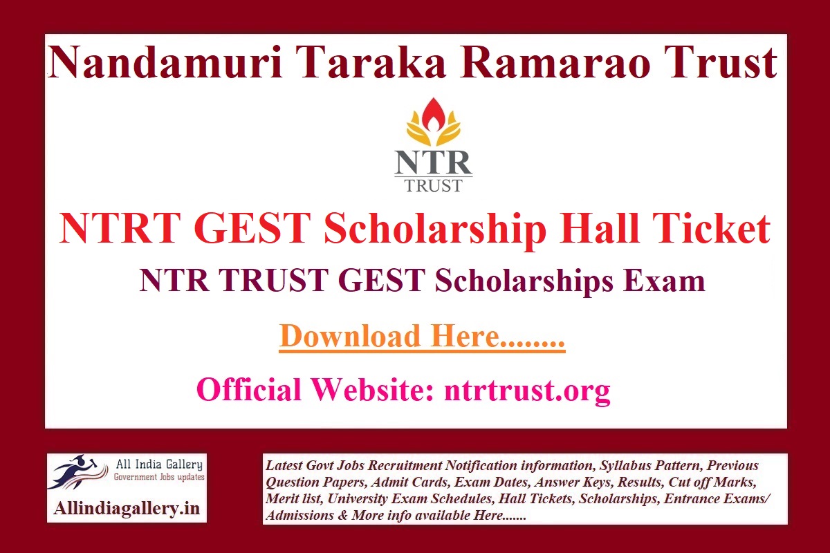 NTR Trust GEST Scholarship Test Hall Ticket