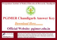 PGIMER Chandigarh Answer Key