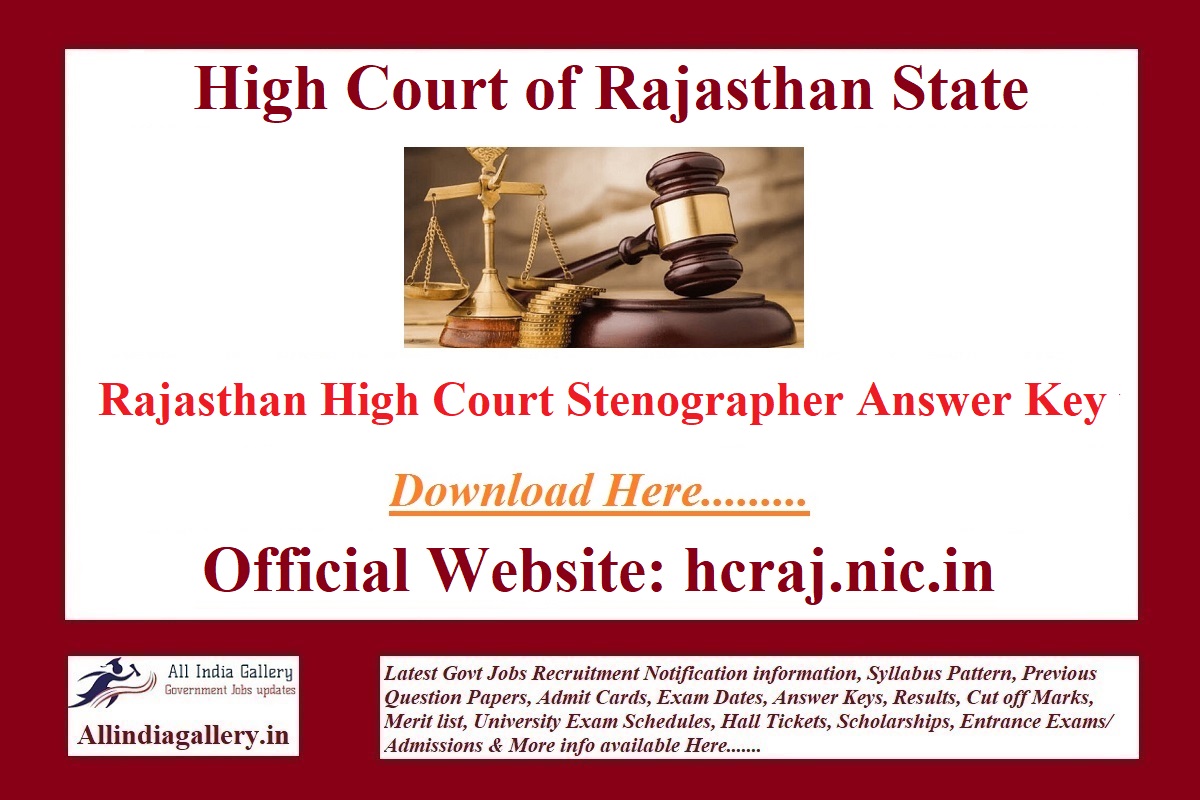 Rajasthan High Court Stenographer Answer Key